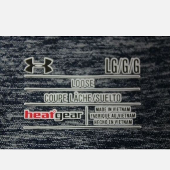 UNDER ARMOUR (heatgear) men's size Medium Heathered Navy LS Shirt 1/4 zip up. - Picture 4 of 4